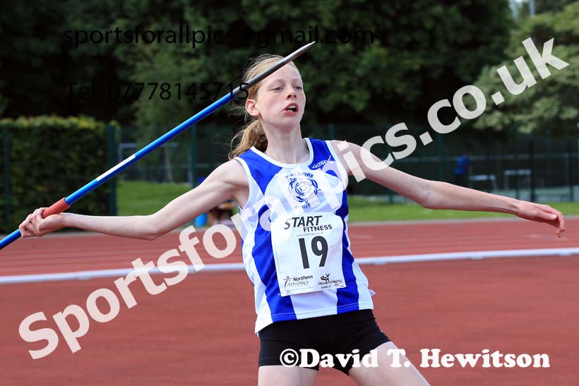 Girls Under-15s Javelin, 2022 Northern Inter Counties U17s and U15s Track and Field, York, Thursday, June 2nd. Photo: David T. Hewitson/Sports for All Pics